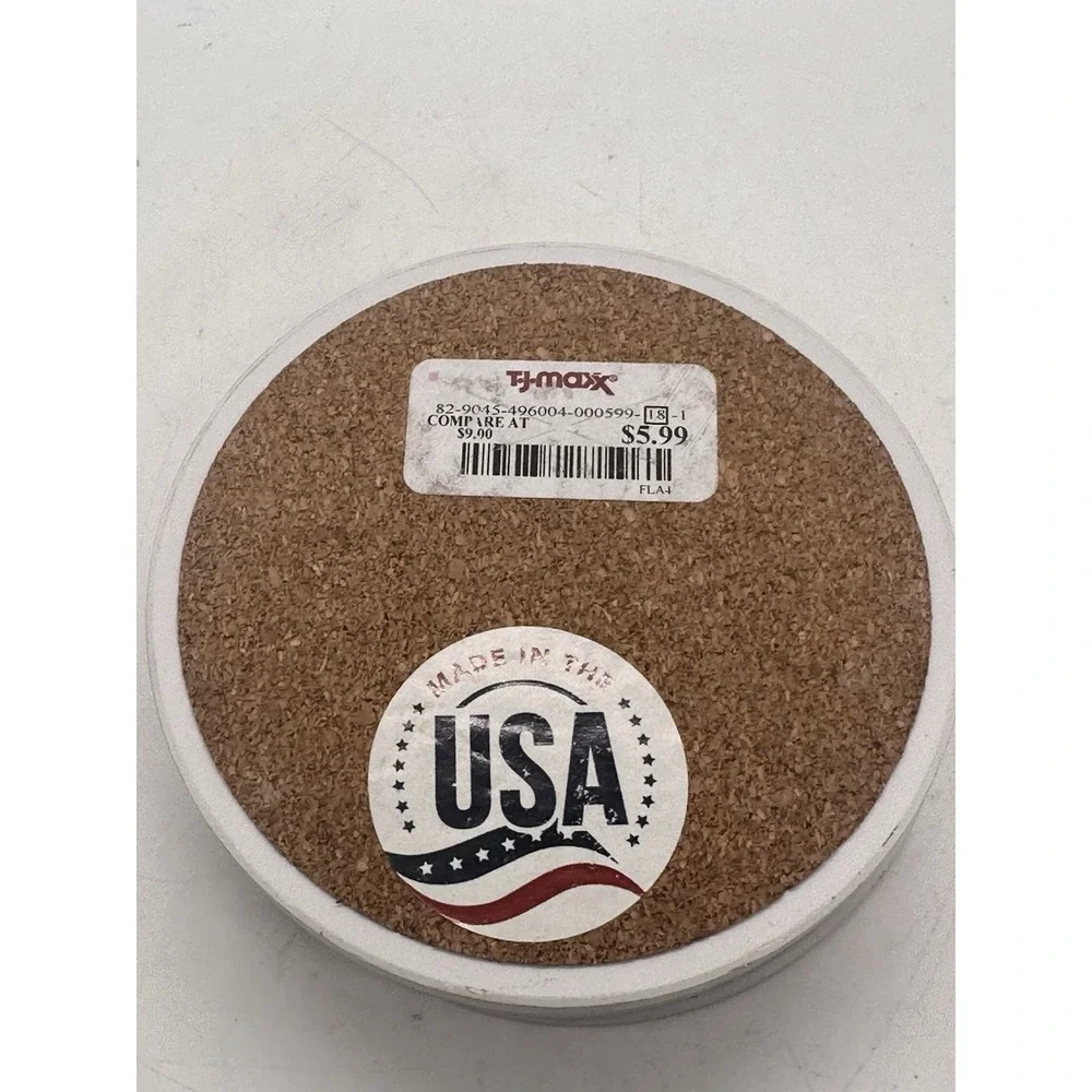 God Bless America Coasters Set of 4 Cork Backed Patriotic Made in USA